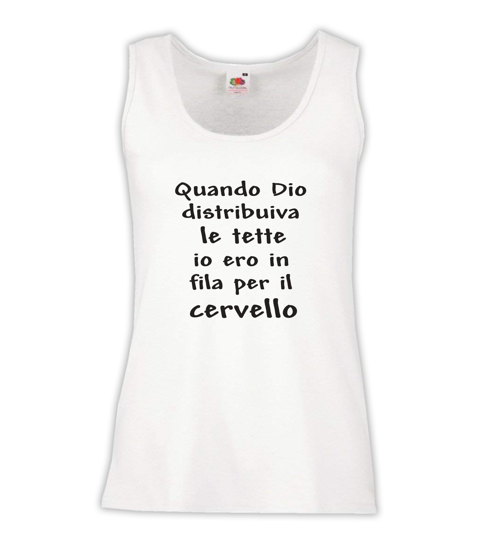 Canottiera Donna - J55 Quando Dio distribuiva le tette, io ero in fila per il cervello 1 Canottiera Donna - J55 Quando Dio distribuiva le tette, io ero in fila per il cervello