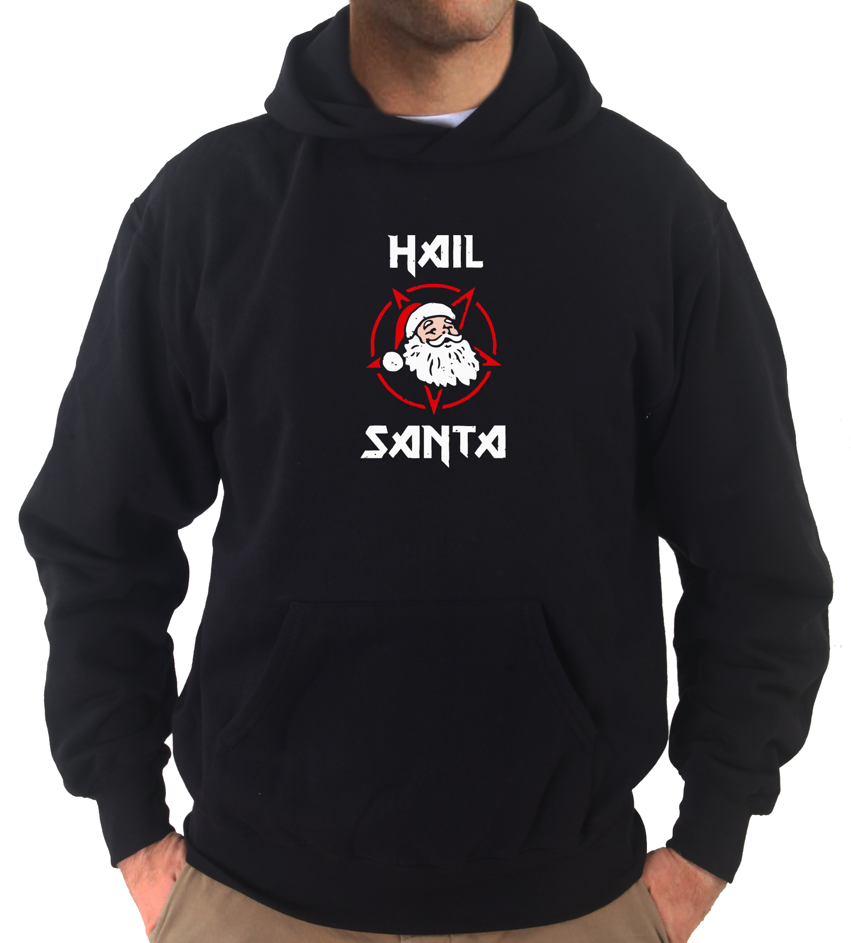 Felpa Uomo - Hail Santa Heavy Metal Inspired 1 Felpa Uomo - Hail Santa Heavy Metal Inspired