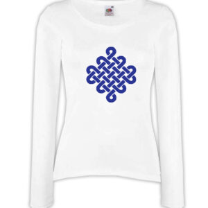 T-shirt manica lunga donna - J116 Nodo infinito Shrivatsa Dalai Lama karma Buddha