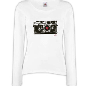 T-shirt manica lunga donna - J122 Macchina Fotografica Foto retrò Love Photograph