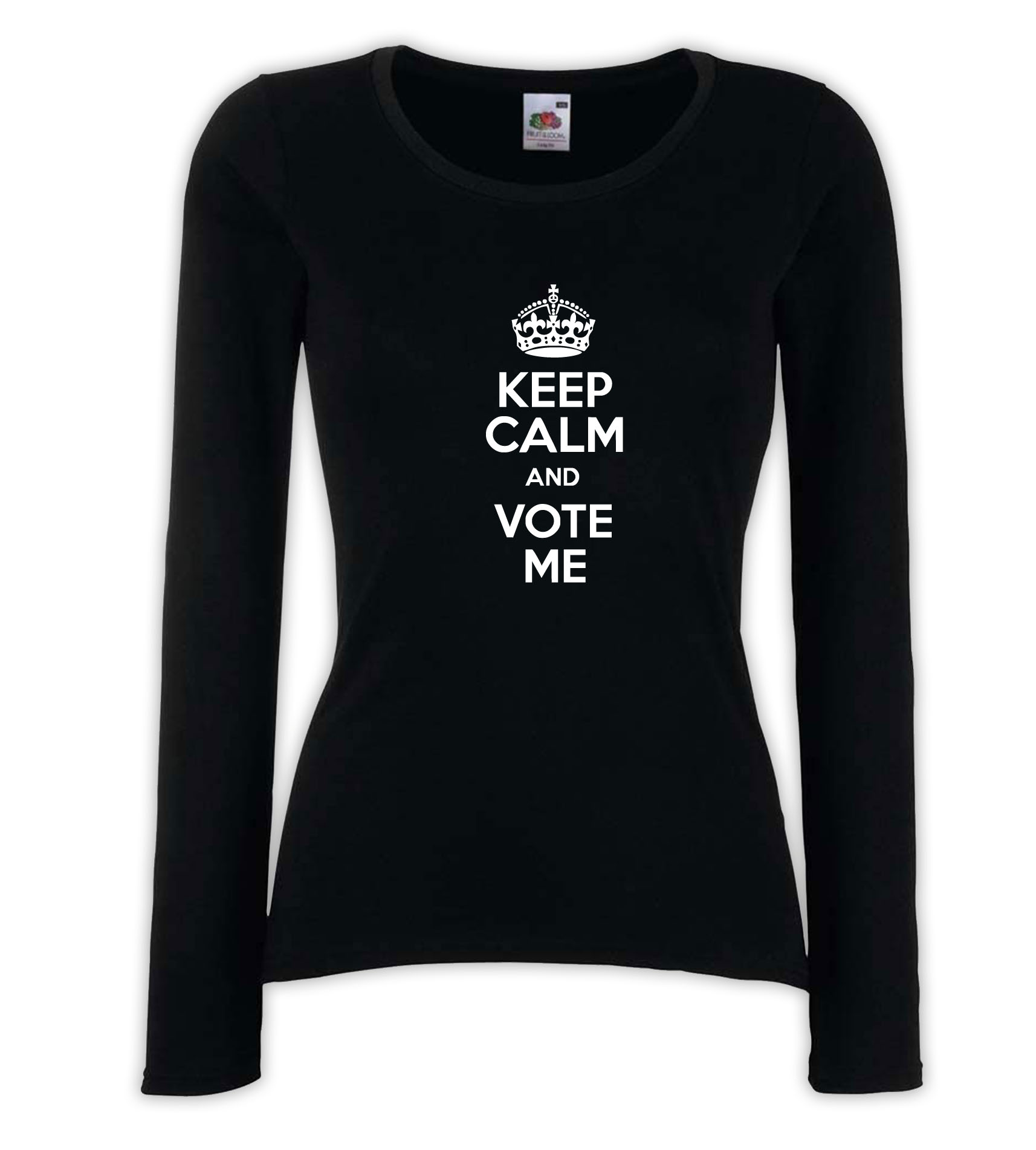 T-shirt manica lunga donna - J135 Keep calm and Vote me Mantieni la calma e votami 1 T-shirt manica lunga donna - J135 Keep calm and Vote me Mantieni la calma e votami