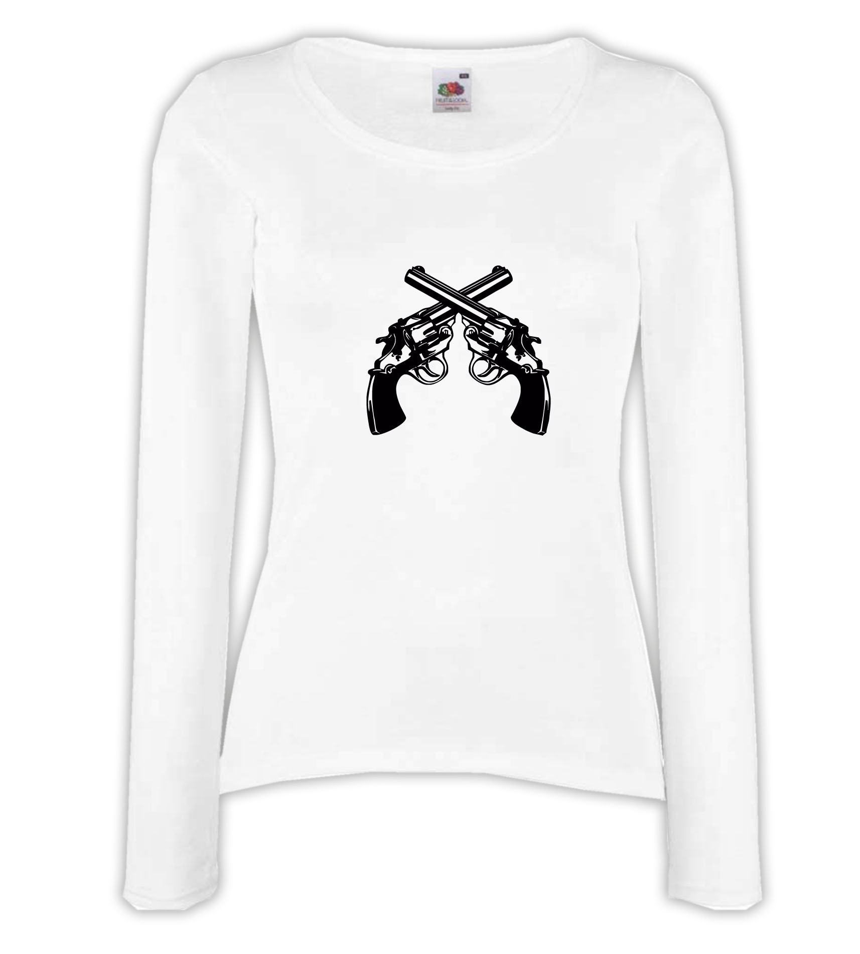 T-shirt manica lunga donna - J136 Pistole incrociate Guns Proiettili Armi da fuoco 1 T-shirt manica lunga donna - J136 Pistole incrociate Guns Proiettili Armi da fuoco